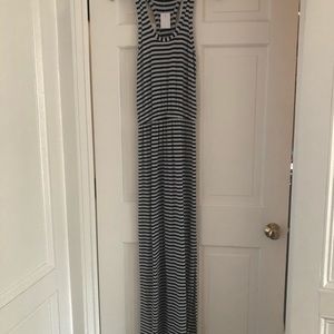 J Crew Striped Maxi Dress - Blue & White